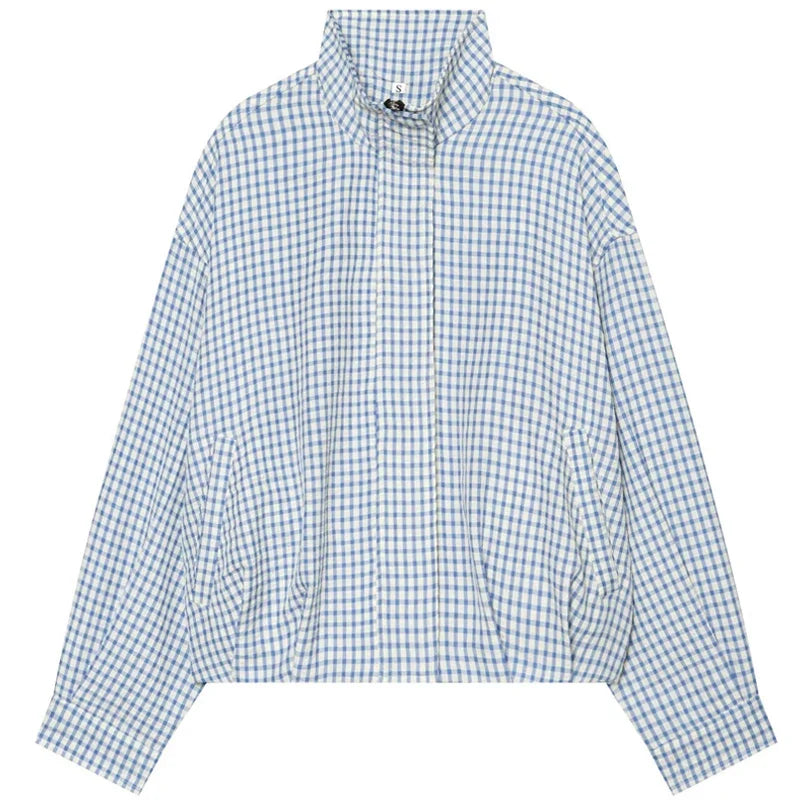Cropped Gingham Check Shacket