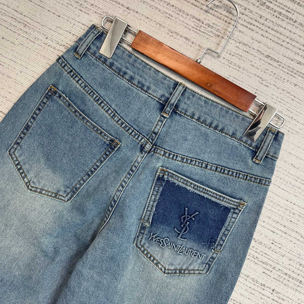 Wide-Leg Denim Jeans