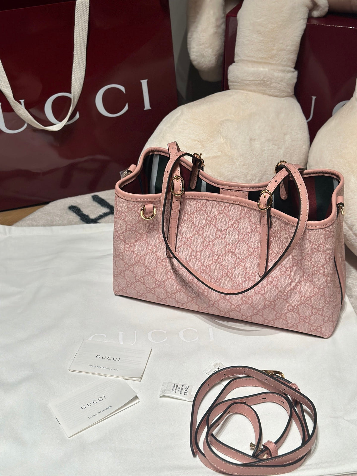 Emblem Small Tote Bag Light Pink