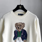 Cream Blazer Bear Knit Sweater